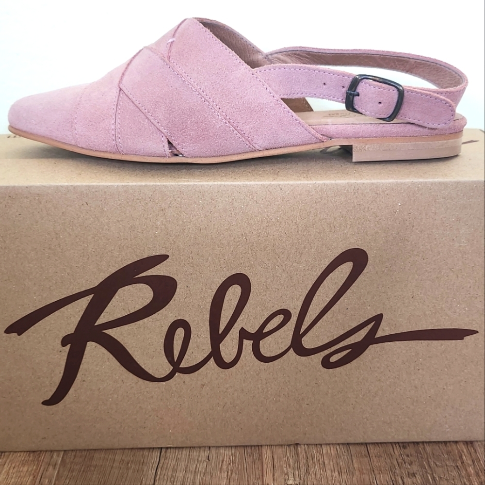 Rebels Slingback Suede Shoe in Dusty Pink NWT